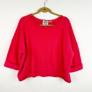 Juicy Couture Red Fuzzy Oversized Sweater One Size Y2K